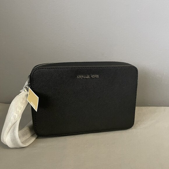 NWT MICHAEL KORS Jet Set Item Crossbody Bag Black - Picture 1 of 4